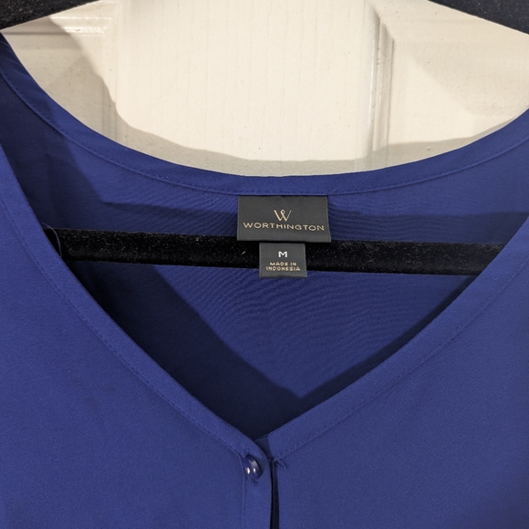 Worthington Royal Blue V-Neck Top